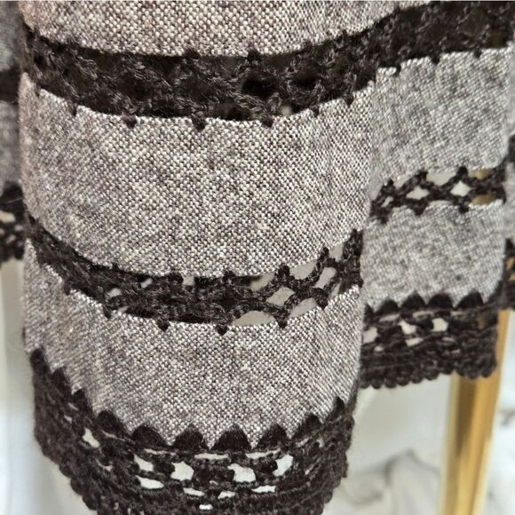 Talbots Brown Wool Blend and Crochet Skirt - Picture 6 of 7